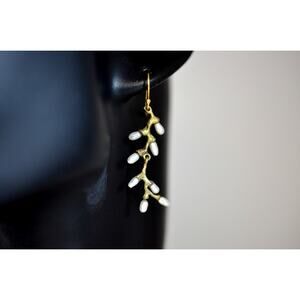 Michael Michaud Rice Wire Earrings w/Pearls